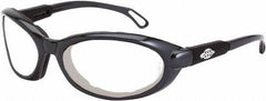 CrossFire - Clear Lenses, Framed Safety Glasses - Anti-Fog, Gray Frame, Size Universal, Wrap Around - Industrial Tool & Supply