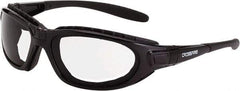 CrossFire - Dark Smoke Lenses, Framed Safety Glasses - Anti-Fog, Black Frame, Size Universal, Wrap Around - Industrial Tool & Supply