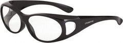 CrossFire - Clear Lenses, Framed Safety Glasses - Scratch Resistant, Gray Frame, Size Universal, Over the Glasses - Industrial Tool & Supply