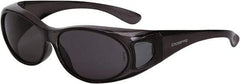 CrossFire - Smoke Lenses, Framed Safety Glasses - Scratch Resistant, Crystal Black Frame, Size Universal, Over the Glasses - Industrial Tool & Supply
