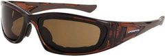 CrossFire - Dark Smoke Lenses, Framed Safety Glasses - Anti-Fog, Black Frame, Size Universal, Wrap Around - Industrial Tool & Supply