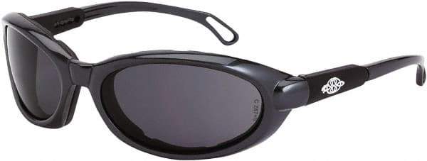 CrossFire - Smoke Lenses, Framed Safety Glasses - Anti-Fog, Gray Frame, Size Universal, Wrap Around - Industrial Tool & Supply