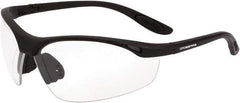CrossFire - Clear Lenses, Framed Safety Glasses - Scratch Resistant, Matte Black Frame, Size Universal, Wrap Around - Industrial Tool & Supply