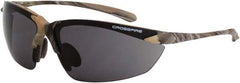CrossFire - Smoke Lenses, Framed Safety Glasses - Scratch Resistant, Brown Camouflage Frame, Size Universal, Wrap Around - Industrial Tool & Supply