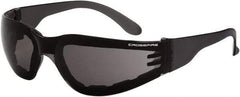CrossFire - Smoke Lenses, Framed Safety Glasses - Anti-Fog, Black Frame, Size Universal, Wrap Around - Industrial Tool & Supply