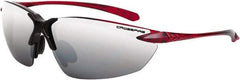 CrossFire - Silver Mirror Lenses, Framed Safety Glasses - Scratch Resistant, Black/Red Frame, Size Universal, Wrap Around - Industrial Tool & Supply