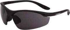 CrossFire - Smoke Lenses, Framed Safety Glasses - Scratch Resistant, Matte Black Frame, Size Universal, Wrap Around - Industrial Tool & Supply