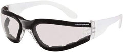 CrossFire - Indoor/Outdoor Lenses, Framed Safety Glasses - Anti-Fog, Clear Frame, Size Universal, Wrap Around - Industrial Tool & Supply