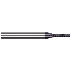 Corner Radius End Mill: 1/8″ Dia, 5/8″ LOC, 0.01″ Radius, 7 Flutes, Solid Carbide 1-1/2″ OAL, 1″ Shank Dia, Helix, AlTiN Nano Coated, Corner Radius End