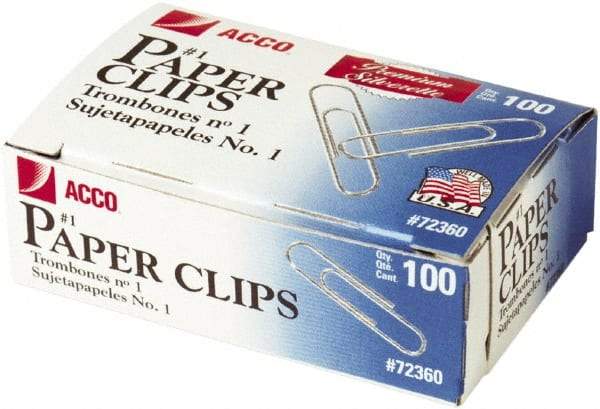 ACCO - 1-3/8" Wide Paper Fastener - Silver - Industrial Tool & Supply