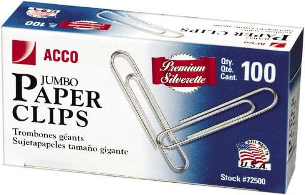 ACCO - 1-3/4" Wide Paper Fastener - Silver - Industrial Tool & Supply