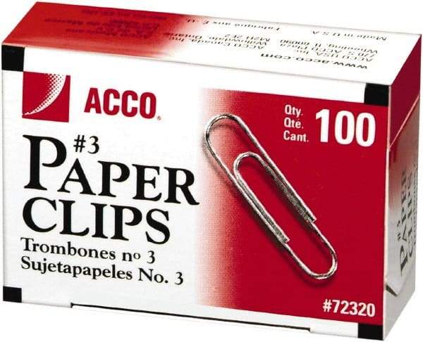 ACCO - 15/16" Wide Paper Fastener - Silver - Industrial Tool & Supply