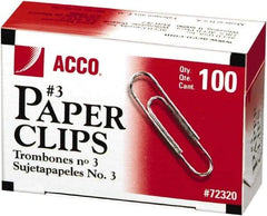 ACCO - 15/16" Wide Paper Fastener - Silver - Industrial Tool & Supply