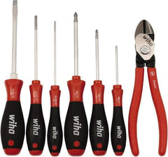 Wiha - 7 Piece Cutting Plier Set - Comes in Clamshell - Industrial Tool & Supply