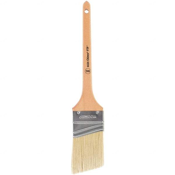 Wooster Brush - 2-1/2" Angled Synthetic Sash Brush - 2-11/16" Bristle Length, 7-1/2" Maple Handle - Industrial Tool & Supply