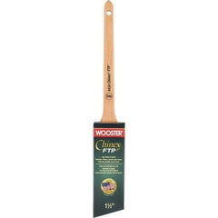 Wooster Brush - 1-1/2" Angled Synthetic Angular Brush - 2-3/16" Bristle Length, 7-1/8" Maple Handle - Industrial Tool & Supply
