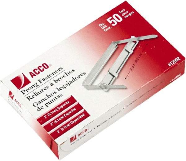ACCO - 50 Piece Paper File Fasteners - 5.4" Long - Industrial Tool & Supply