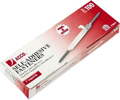ACCO - 100 Piece Paper File Fasteners - 5.9" Long - Industrial Tool & Supply