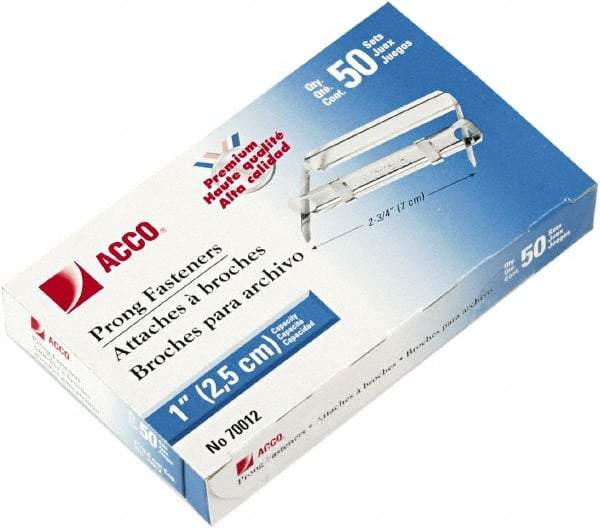 ACCO - 50 Piece Paper File Fasteners - 5-1/2" Long - Industrial Tool & Supply