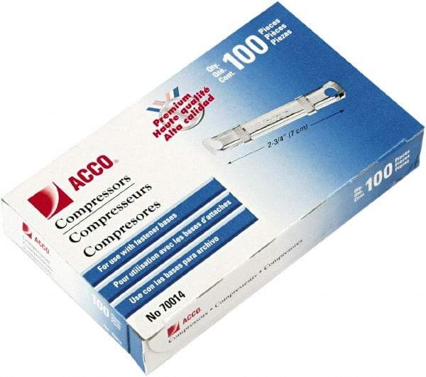 ACCO - 100 Piece Paper File Fasteners - 1" Long - Industrial Tool & Supply