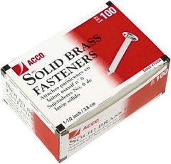 ACCO - 100 Piece Paper File Fasteners - 1-1/2" Long - Industrial Tool & Supply