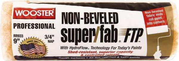 Wooster Brush - 3/4" Nap, 9" Wide Paint Roller - Semi-Rough to Rough Texture, Knitted - Industrial Tool & Supply