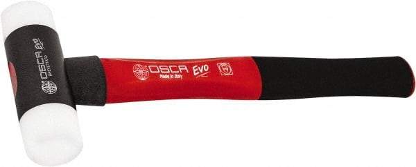 Osca - 8 oz Head 1-19/64" Face Diam Aluminum Soft Face Dead Blow Hammer with Tips - 12" OAL, Aluminum Alloy Handle with Rubber Grips - Industrial Tool & Supply