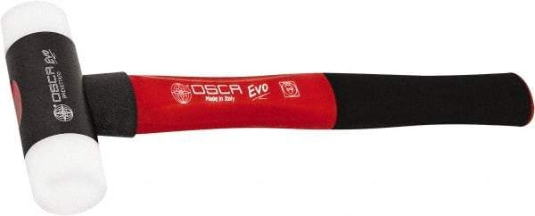 Osca - 13 oz Head 1-1/2" Face Diam Aluminum Soft Face Dead Blow Hammer with Tips - 12-39/64" OAL, Aluminum Alloy Handle with Rubber Grips - Industrial Tool & Supply