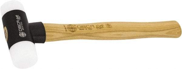 Osca - 8 oz Head 1-19/64" Face Diam Aluminum Soft Face Dead Blow Hammer with Tips - 12" OAL, Hickory Handle - Industrial Tool & Supply