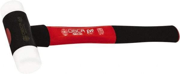 Osca - 17 oz Head 1-1/2" Face Diam Iron Soft Face Dead Blow Hammer with Tips - 12-39/64" OAL, Aluminum Alloy Handle with Rubber Grips - Industrial Tool & Supply