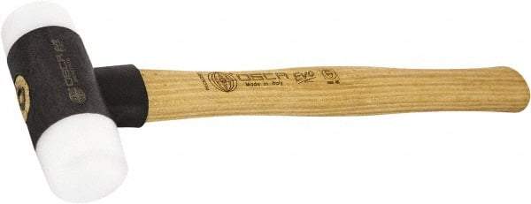 Osca - 8 oz Head 1" Face Diam Iron Soft Face Dead Blow Hammer with Tips - 12" OAL, Hickory Handle - Industrial Tool & Supply