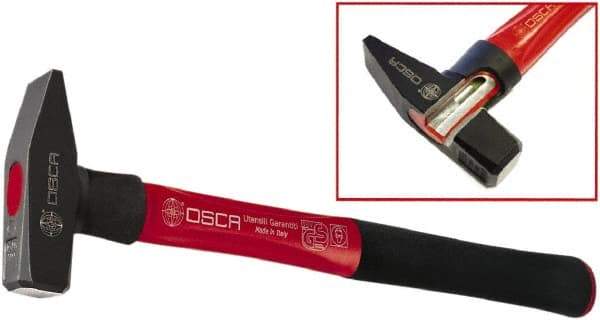 Osca - Machinist's Double Face Hammer - 12" OAL, 12" Long Aluminum Handle with Rubber Grip, 0.89" Face Diam - Industrial Tool & Supply