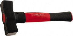 Osca - 2-13/64 Lb Head, 10" Long Sledge Hammer - Carbon Steel Head, 1.8" Face Diam, 4.8" Long Head, Aluminum Handle with Rubber Grip - Industrial Tool & Supply