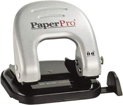 PaperPro - Paper Punches Type: 20 Sheet Manual Two Hole Punch Color: Black/Silver - Industrial Tool & Supply