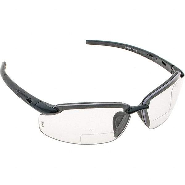 CrossFire - +1.5, Clear Lenses, Scratch Resistant, Frameless Magnifying Safety Glasses - UV Protection - Industrial Tool & Supply