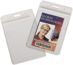 Ability One - Hanging Badge Holder - Clear - Industrial Tool & Supply