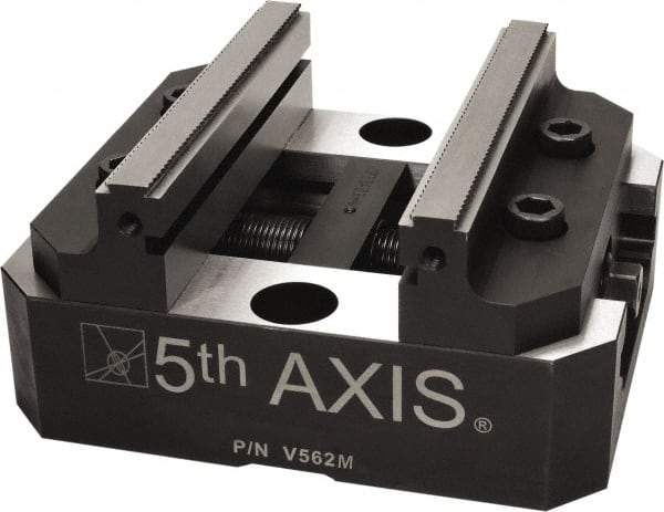5th Axis - 125mm Jaw Width, 74mm High x 150mm Long x 125mm Wide Vise - For Use with 5 Axis Workholding Systems - Industrial Tool & Supply