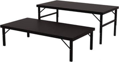 Valley Craft - 48 Wide x 96" Deep x 28" High, Steel Work Table - 14 Gauge Stainless Steel Top, Adjustable Height Legs, Gray - Industrial Tool & Supply