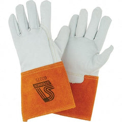 Steiner - Size S Unlined Goatskin Welding Glove - Gauntlet Cuff, Wing Thumb, For TIG - Industrial Tool & Supply