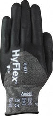 Ansell - Size S (7), ANSI Cut Lvl 2, Puncture Lvl 4, Abrasion Lvl 4, Silicone-Free Nitrile Coated Cut & Puncture Resistant Gloves - 9" Long, Palm, Fingers & Knuckles Coated, Knit Wrist, Black, Paired - Industrial Tool & Supply
