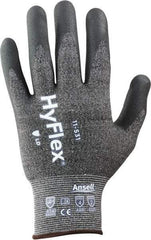 Ansell - Size L (9), ANSI Cut Lvl 2, Puncture Lvl 4, Abrasion Lvl 4, Silicone-Free Nitrile Coated Cut & Puncture Resistant Gloves - 9.75" Long, Palm & Fingertips Coated, Knit Wrist, Black, Paired - Industrial Tool & Supply