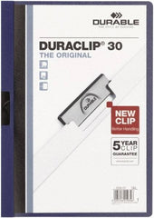DURABLE - 11" Long x 8" Wide Report Cover - Dark Blue - Industrial Tool & Supply