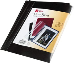 ACCO - 11" Long x 8" Wide Report Cover with Tang/Prong Binding - Black - Industrial Tool & Supply