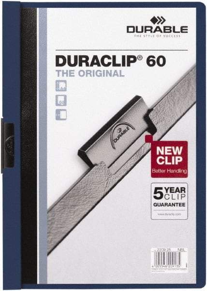 DURABLE - 11" Long x 8" Wide Report Cover - Dark Blue - Industrial Tool & Supply