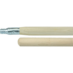 60″ Hardwood Handle, Threaded Metal Tip, 1-1/8″ Diameter - Industrial Tool & Supply