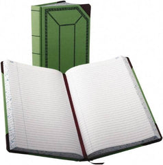 Boorum & Pease - 500 Sheet, 7-5/8 x 12-1/2", Record/Account Book - Green & Red - Industrial Tool & Supply