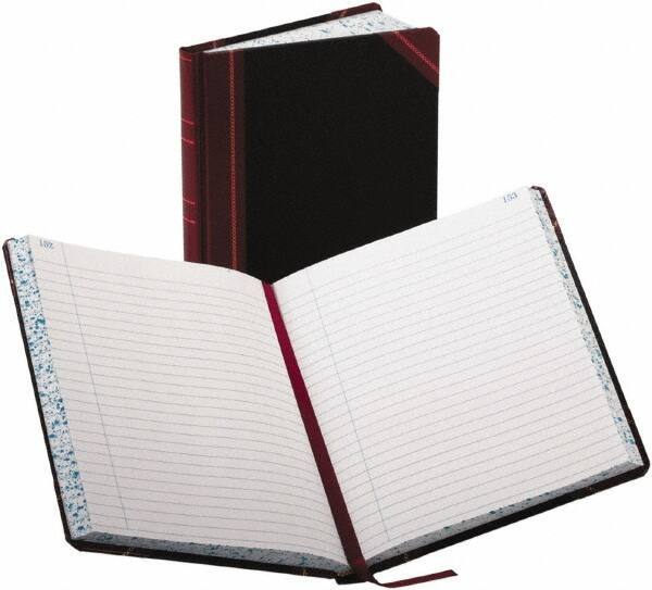 Boorum & Pease - 300 Sheet, 7-5/8 x 9-5/8", Record/Account Book - Black & Red - Industrial Tool & Supply