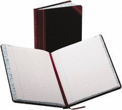 Boorum & Pease - 300 Sheet, 7-5/8 x 9-5/8", Record/Account Book - Black & Red - Industrial Tool & Supply