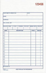 Adams Business Forms - 50 Sheet, 4-3/16 x 7-3/16", Sales Order Book - White - Industrial Tool & Supply