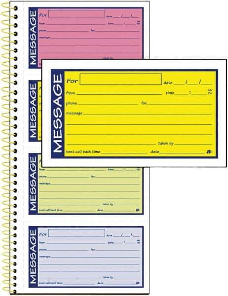 AT-A-GLANCE - 200 Sheet, 5-1/4 x 11", Call Book - Lime - Industrial Tool & Supply
